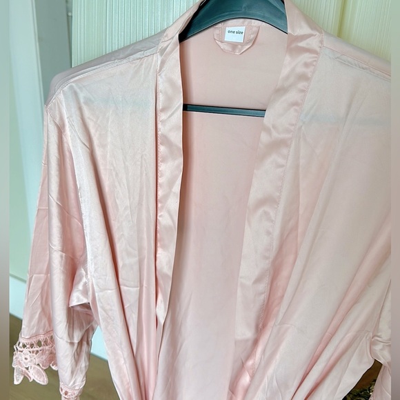 NEW! Satin Pink Robe - Picture 6 of 11
